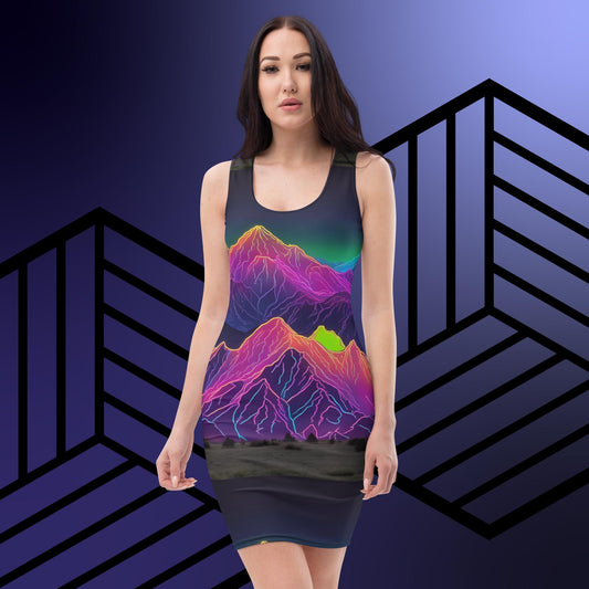 Electric Mountain Bodycon dress