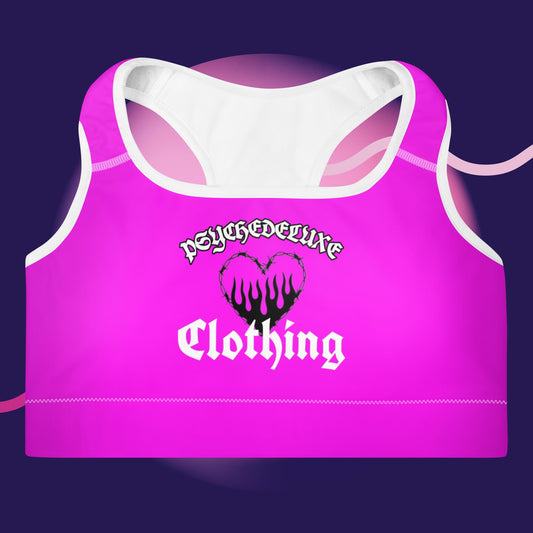 Pink Psychedeluxe Barbed Love Padded Sports Bra