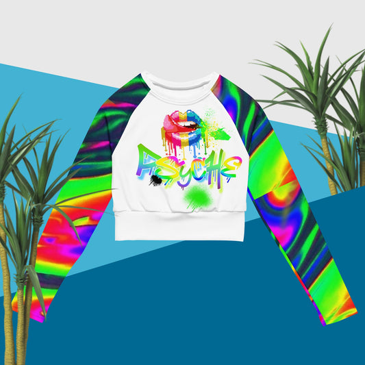 Psyche Rainbow Recycled long-sleeve crop top