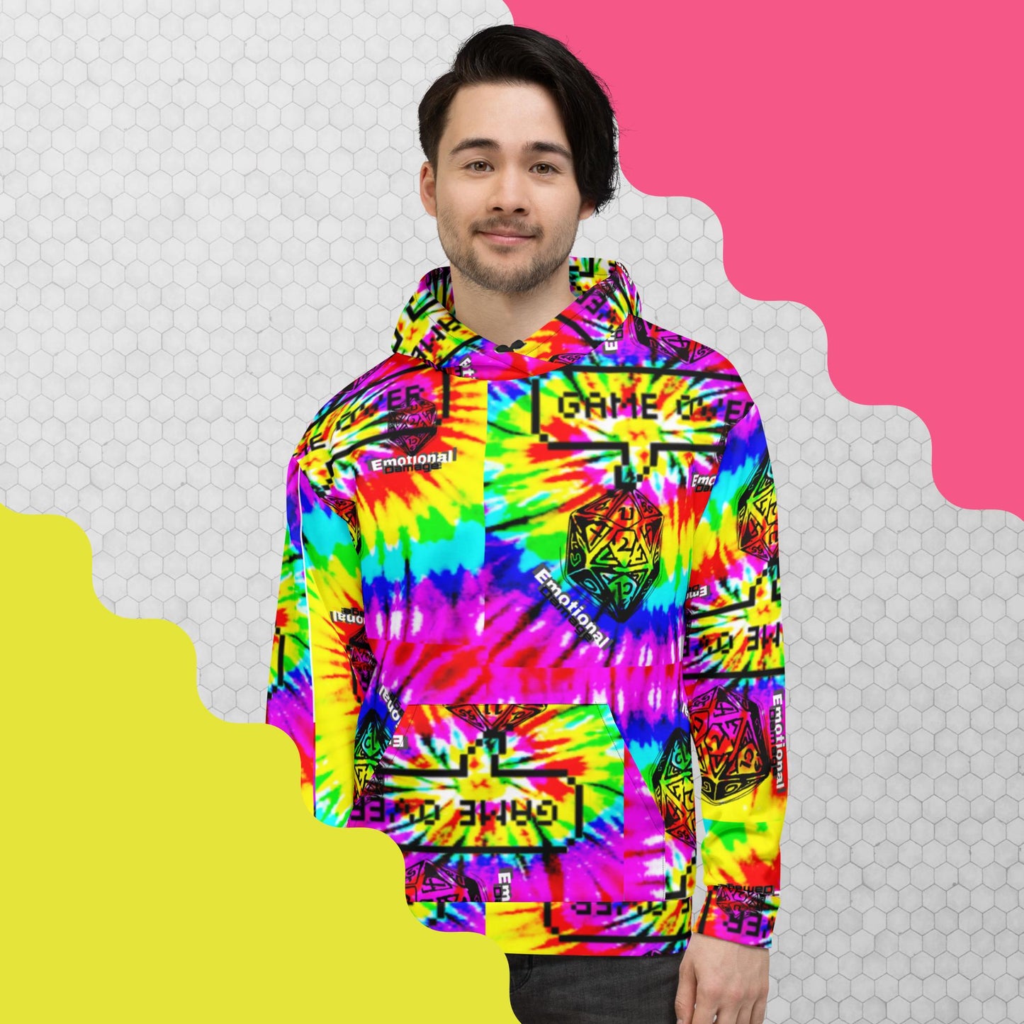 NOOB X PSYCHEDELUXE TIE DIE {emotional damage}Unisex Hoodie