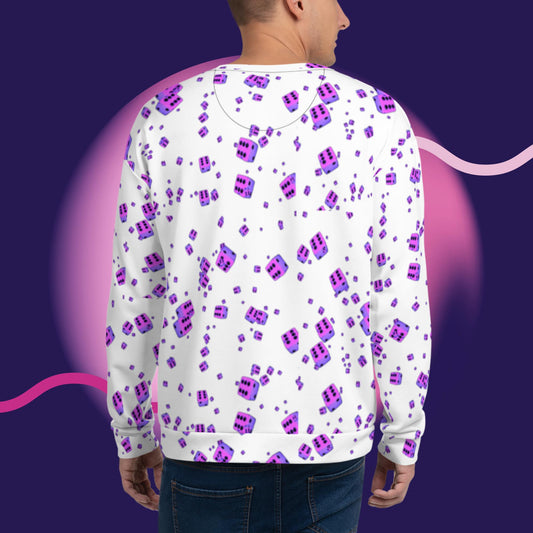 NOOB X PSYCHEDELUXE Pink Falling Dice Unisex Sweatshirt