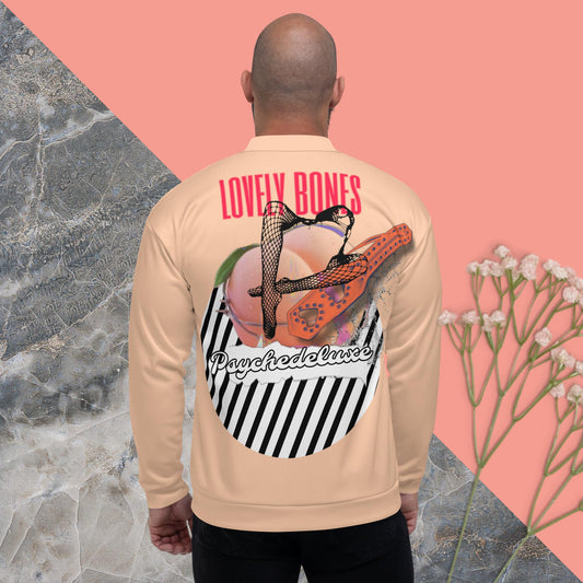 Pyschedeluxe Peach Lovely Bones Collection Unisex Bomber Jacket