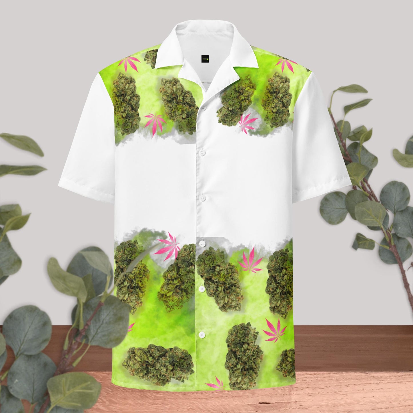 Canna Lime Unisex button shirt